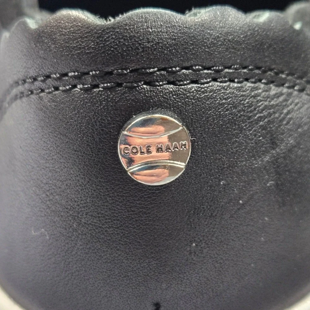 Cole Haan Grand‎ Crosscourt Scallop Sneakers Womens 7B Black Leather W17782